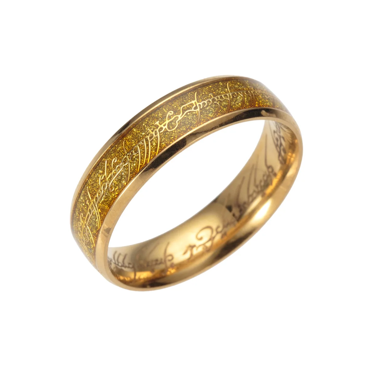 New Gold-Plated Black Patch Fashion Trend Logo Motivation Slogan Ring Titanium Steel Personality Male and Female Ring
New Gold-Plated Black Patch Fashion Trend Logo Motivation Slogan Ring Titanium Steel Personality Male and Female Ring