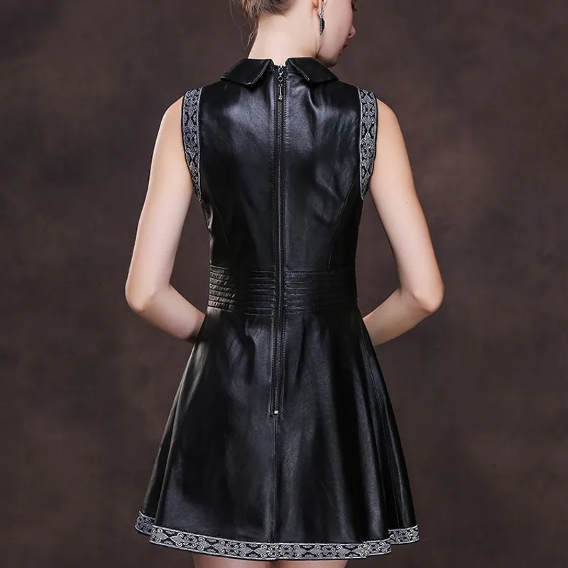2020 Top Quality Women 100% Real Sheepskin Genuine Leather Dress Women Sleeveless Tank Dress Sexy Slim Fit Wedding Party Dresses
2020 Top Quality Women 100% Real Sheepskin Genuine Leather Dress Women Sleeveless Tank Dress Sexy Slim Fit Wedding Party Dresses