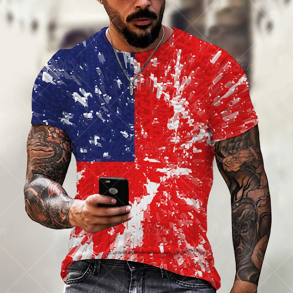 Summer New Oversized T-shirt Men's Full-body Patriot Print Shirt Fashionable Breathable Comfortable National Flag T-thirt Tops
Summer New Oversized T-shirt Men's Full-body Patriot Print Shirt Fashionable Breathable Comfortable National Flag T-thirt Tops