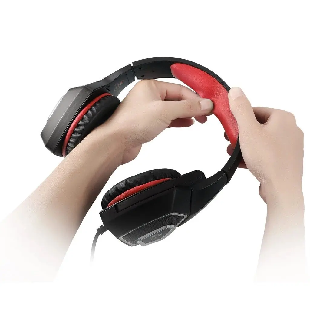 

Hunterspider V1 Gaming Headset Stereo Bass Game Headphone with Mic Noise Canceling LED Light for PC for PS4 Laptop