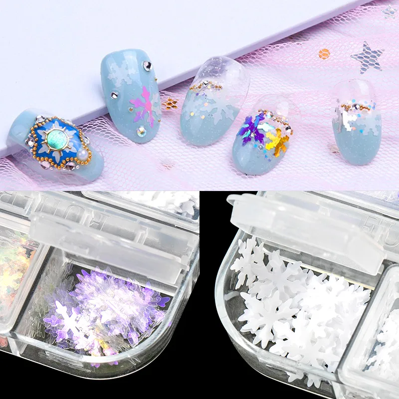 Ultra-thin Glitter large and small Color Mixed Snowflake Sequin 3D Nail Holographic Sequins DIY Nail Art Decorations 28g
Ultra-thin Glitter large and small Color Mixed Snowflake Sequin 3D Nail Holographic Sequins DIY Nail Art Decorations 28g