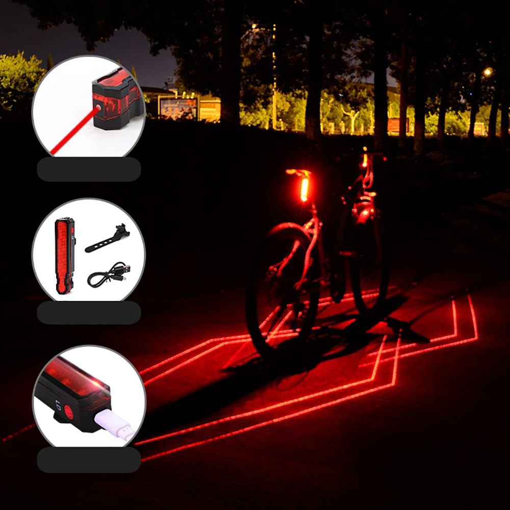 Bicycle Light Waterproof LED Rear Tail Light USB Rechargeable Laser Line Working Mountain Cycling Taillight Safety Warning
Bicycle Light Waterproof LED Rear Tail Light USB Rechargeable Laser Line Working Mountain Cycling Taillight Safety Warning