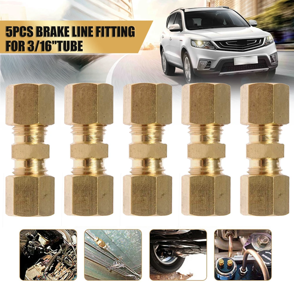 5 Pcs Brass Compression Fitting Connector 3/16" OD Hydraulic Brake Lines Union Fitting Connector adapter Auto Replacement Parts
5 Pcs Brass Compression Fitting Connector 3/16" OD Hydraulic Brake Lines Union Fitting Connector adapter Auto Replacement Parts