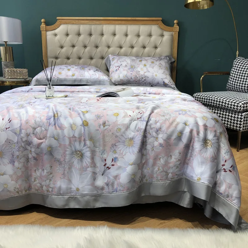 600TC Luxury Bedding Double Tencel Summer Blanket Flamingo Paisley Silk Quilt Set Linens Bed Sheet Pillowcase Queen Family Size
600TC Luxury Bedding Double Tencel Summer Blanket Flamingo Paisley Silk Quilt Set Linens Bed Sheet Pillowcase Queen Family Size