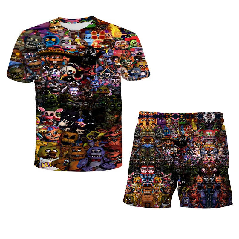 FNAF New Cartoon Kids T-shirts Boys Sets Girl Sets Top+Shorts 2pcs Sets Sports Suit Five Nights At Freddy's 3D Kids Clothes Baby
FNAF New Cartoon Kids T-shirts Boys Sets Girl Sets Top+Shorts 2pcs Sets Sports Suit Five Nights At Freddy's 3D Kids Clothes Baby