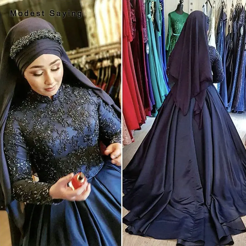 Элегантное темно-синее бальное платье с высоким воротником и бусинами, мусульманские Вечерние платья 2019, атласные вечерние платья с длинны...
Элегантное темно-синее бальное платье с высоким воротником и бусинами, мусульманские Вечерние платья 2019, атласные вечерние платья с длинны...