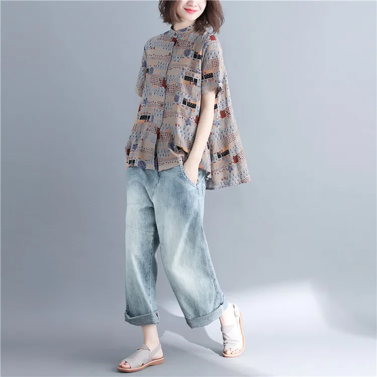 Casual Vintage Floral Print Shirts Women Blouse Summer Japanese Loose Short Sleeve Chiffon Blouse Ladies Tops blusa de mujer ins
Casual Vintage Floral Print Shirts Women Blouse Summer Japanese Loose Short Sleeve Chiffon Blouse Ladies Tops blusa de mujer ins