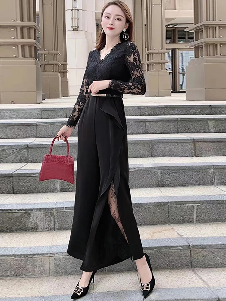 Delocah 2021 New Spring Women Fashion RunwayJumpsuit Long Sleeve Lace Sashes High Waist Black Printed Split Trousers Romper
Delocah 2021 New Spring Women Fashion RunwayJumpsuit Long Sleeve Lace Sashes High Waist Black Printed Split Trousers Romper