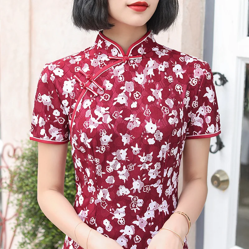 Novelty Print Flower Young Lady Qipao Chinese Traditional Vintage Mandarin Collar Cheongsam Classic Short Vestidos Large Size
Novelty Print Flower Young Lady Qipao Chinese Traditional Vintage Mandarin Collar Cheongsam Classic Short Vestidos Large Size