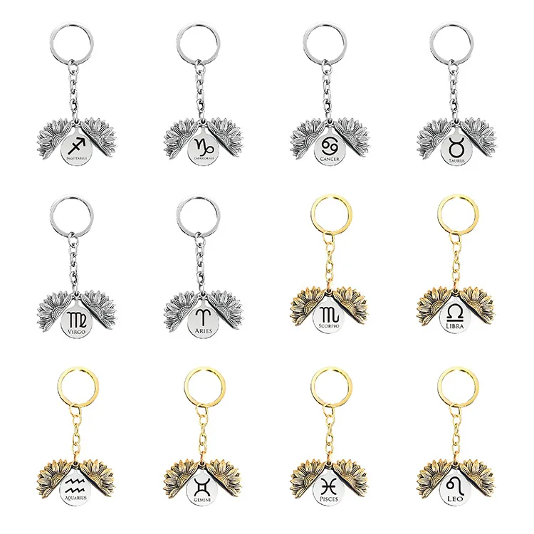 Twelve Constellation Keychain Pendant Cross-border Sunflower Sunflower Pendant Lettering Holiday Gift Metal Keychain 2021
Twelve Constellation Keychain Pendant Cross-border Sunflower Sunflower Pendant Lettering Holiday Gift Metal Keychain 2021