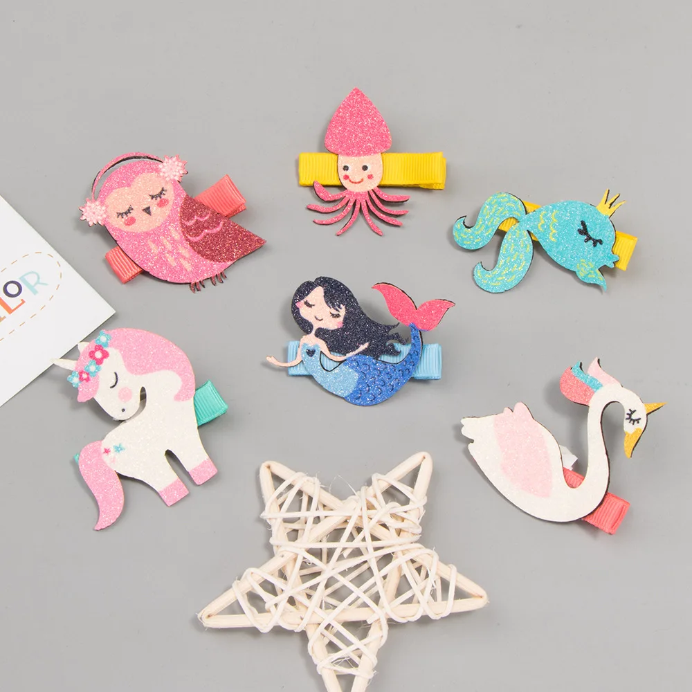 Cute Cartoon Animal Hair Clips Girls Hair Accessories Children Original Hairpins Glitter Mermaid Unicorn Hair Clip Baby Headwear
Cute Cartoon Animal Hair Clips Girls Hair Accessories Children Original Hairpins Glitter Mermaid Unicorn Hair Clip Baby Headwear