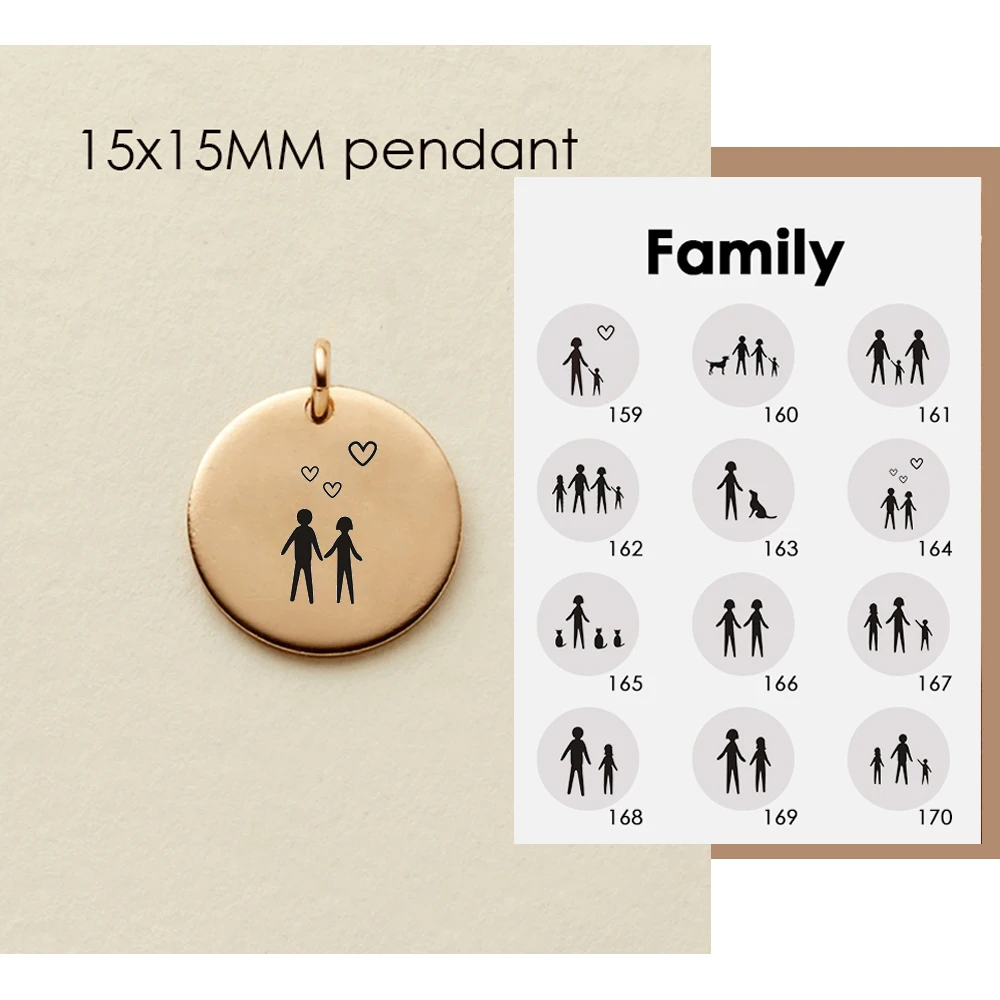 JUJIE Stainless Steel Family Series Pattern Wholesale Jewelry Necklace Pendants Designer Charms Jewelry Accessories
JUJIE Stainless Steel Family Series Pattern Wholesale Jewelry Necklace Pendants Designer Charms Jewelry Accessories