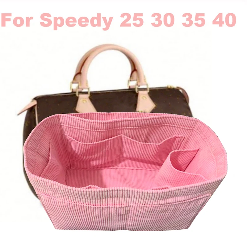 Speedy 25 30 35 40 настраиваемая Вельветовая полосатая вместительная сумка-Органайзер