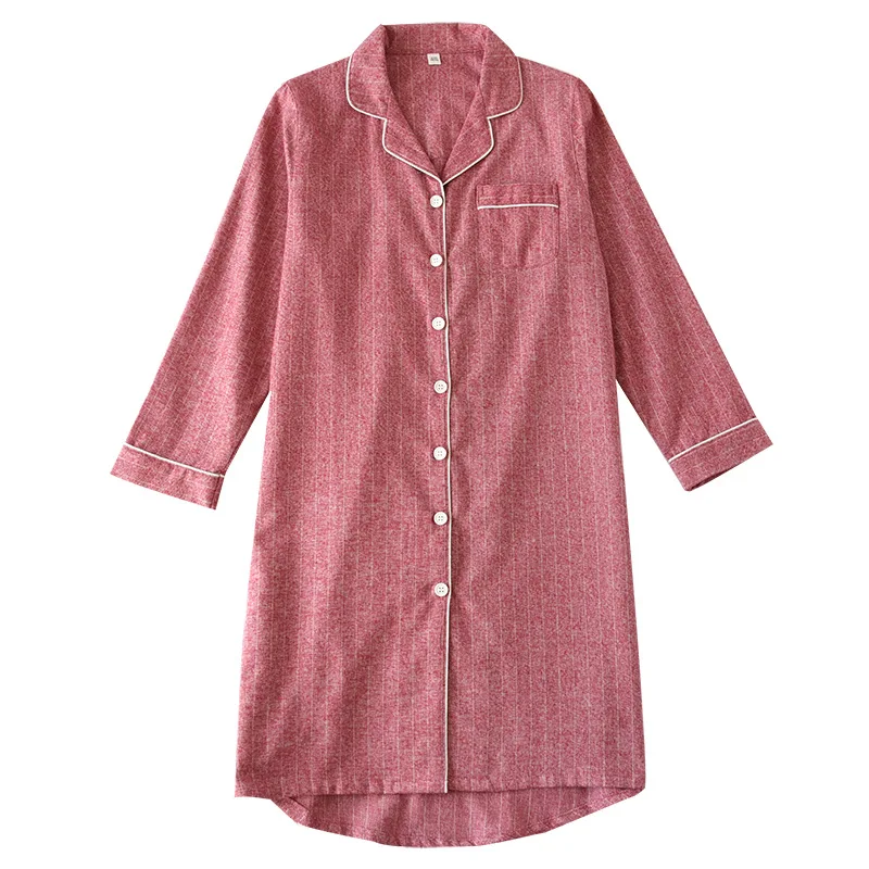 Cotton Nightgown Striped Women Sleep Dress Soft Home Dressing Gown Intimate Lingerie Loose Sleep Shirt Nightdress
Cotton Nightgown Striped Women Sleep Dress Soft Home Dressing Gown Intimate Lingerie Loose Sleep Shirt Nightdress