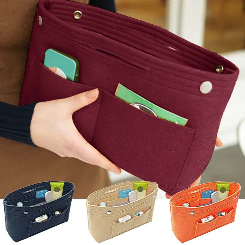 

2021 New Women Insert Handbag Organiser Purse Felt liner Organizer Bag Travel Casual Home Storage Bags