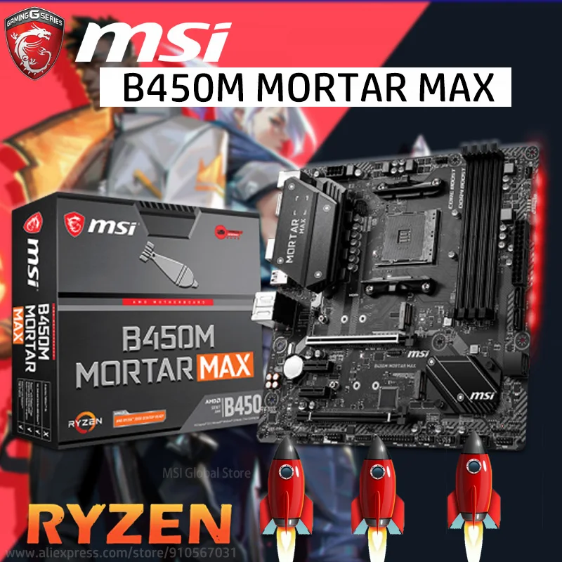 AM4 MSI B450M MORTAR MAX Motherboard Gaming Placa-mãe Support 3500X 3600 3700X CPU AMD DDR4 64GB M.2 AMD B450 Mainboard AM4 New
AM4 MSI B450M MORTAR MAX Motherboard Gaming Placa-mãe Support 3500X 3600 3700X CPU AMD DDR4 64GB M.2 AMD B450 Mainboard AM4 New