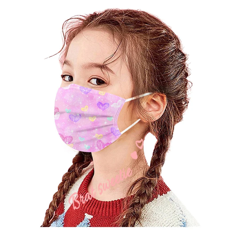 50 шт. градиент печатных 3-х слойная детская одноразовая маска для лица взрослых