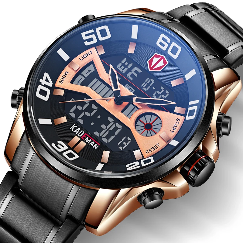 Часы наручные KADEMAN Мужские кварцевые цифровые модные спортивные брендовые