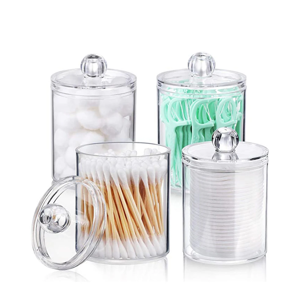 4 Pcs Cotton Swab Holder with Lid Transparent Makeup Container Jewelry Organizer Storage Box for Bathroom Home Organization
4 Pcs Cotton Swab Holder with Lid Transparent Makeup Container Jewelry Organizer Storage Box for Bathroom Home Organization