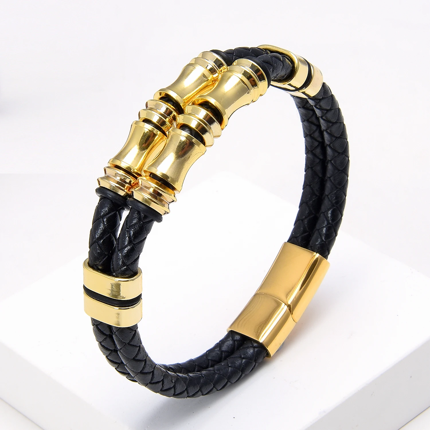 Geometric Combination Accessory Stainless Steel Men's Leather Rope Bracelet Bangles Fashion Man Jewelry Wholesale
Geometric Combination Accessory Stainless Steel Men's Leather Rope Bracelet Bangles Fashion Man Jewelry Wholesale
