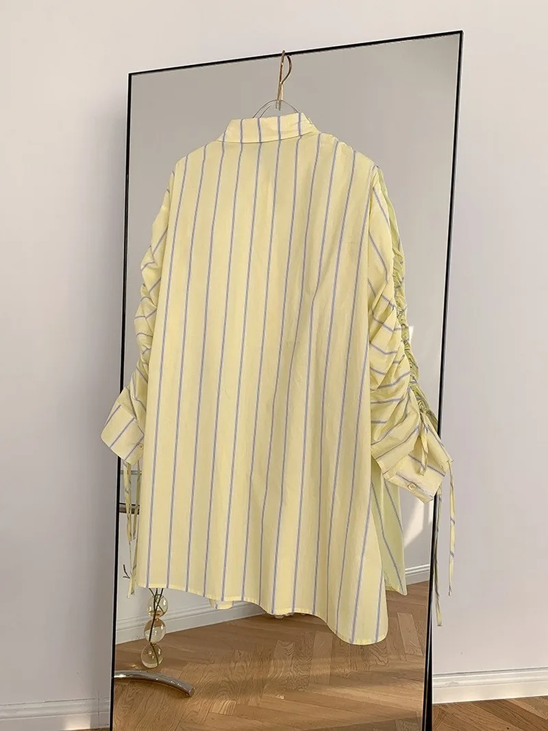 2021 Y2k Aesthetic Spring and Autumn Fashion New Pleated Sleeve Salt Striped Skirt Mid-length Women's T-shirt Oversized T-shirt
2021 Y2k Aesthetic Spring and Autumn Fashion New Pleated Sleeve Salt Striped Skirt Mid-length Women's T-shirt Oversized T-shirt