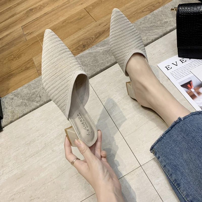 Women Slippers Pointed Toe High Heel Mules Shoes Summer Elastic Knitted Slippers Pumps Woman Fashion Elegant Party Shoes
Women Slippers Pointed Toe High Heel Mules Shoes Summer Elastic Knitted Slippers Pumps Woman Fashion Elegant Party Shoes