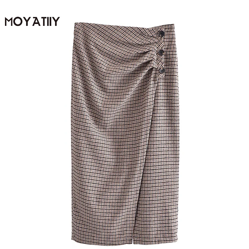 Новая женская твидовая плиссированная юбка средней длины MOYATIIY 2022 в клетку, винтажная Женская юбка с боковыми пуговицами
Новая женская твидовая плиссированная юбка средней длины MOYATIIY 2022 в клетку, винтажная Женская юбка с боковыми пуговицами