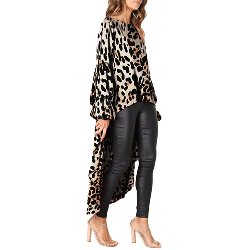 SEBOWEL Long Sleeve Leopard Print Pullover Ruffles O-Neck Woman Blouse Spring Autumn Ladies Pattern Irregular symmetry Shirts
SEBOWEL Long Sleeve Leopard Print Pullover Ruffles O-Neck Woman Blouse Spring Autumn Ladies Pattern Irregular symmetry Shirts