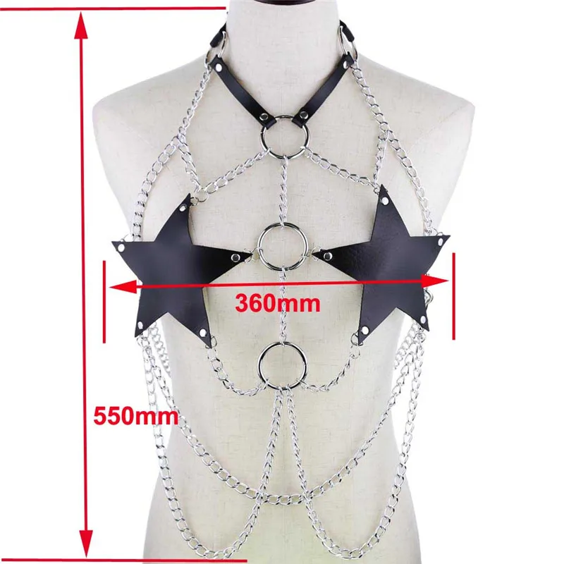 Gothic Shiny Holographic Pentagram Harness Metal O Ring Link Chain Body Chain for Women Rave Festival Fashion Body Bondage
Gothic Shiny Holographic Pentagram Harness Metal O Ring Link Chain Body Chain for Women Rave Festival Fashion Body Bondage