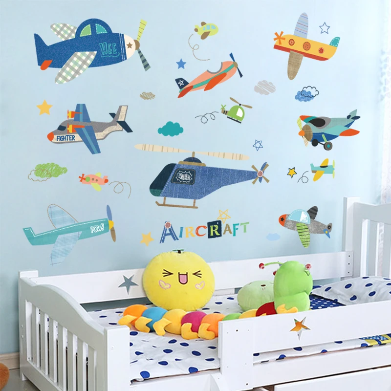 Cartoon Airplane Wall Sticker Kids Room Home Decoration Wall Decals Self-Adhesive Murals Poster Nursery Home Decor Removable
Cartoon Airplane Wall Sticker Kids Room Home Decoration Wall Decals Self-Adhesive Murals Poster Nursery Home Decor Removable
