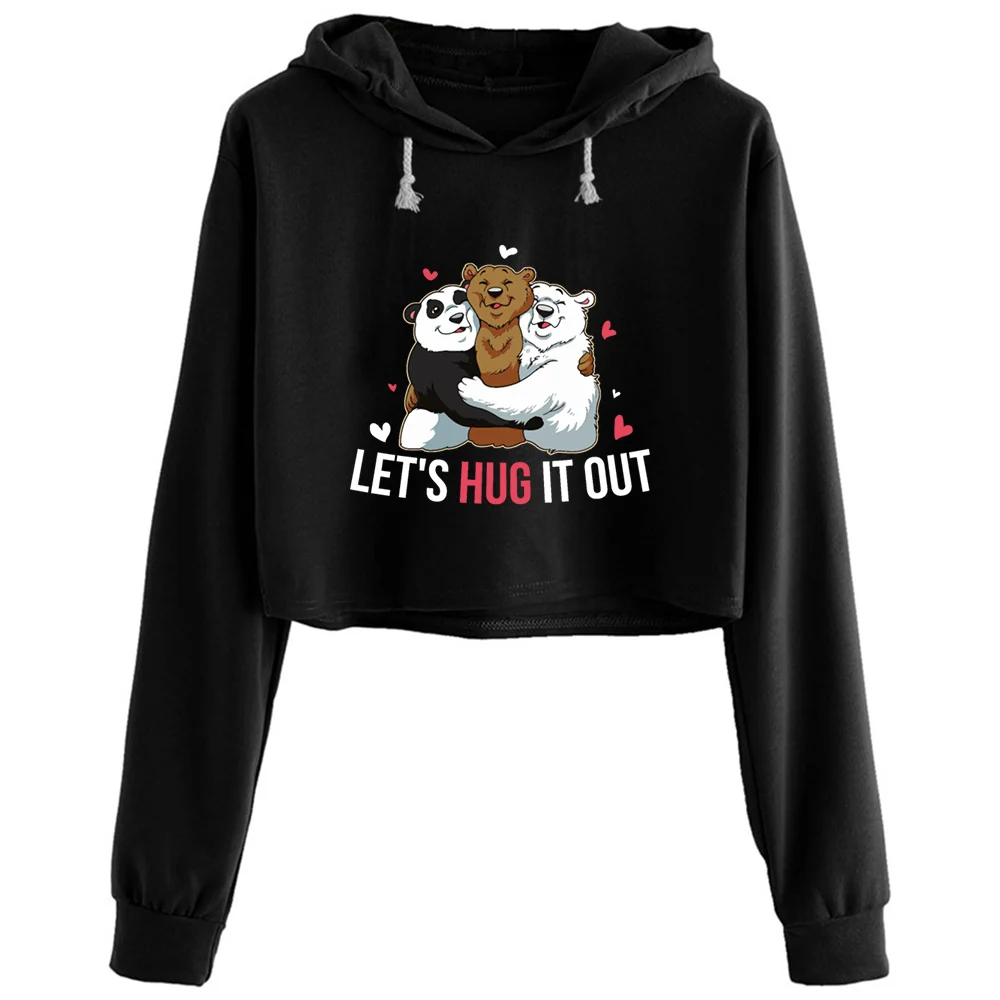Lets Hug It Out Funny Bear Crop Hoodies Women Y2k Kawaii Goth Grunge Pullover For Girls
Lets Hug It Out Funny Bear Crop Hoodies Women Y2k Kawaii Goth Grunge Pullover For Girls