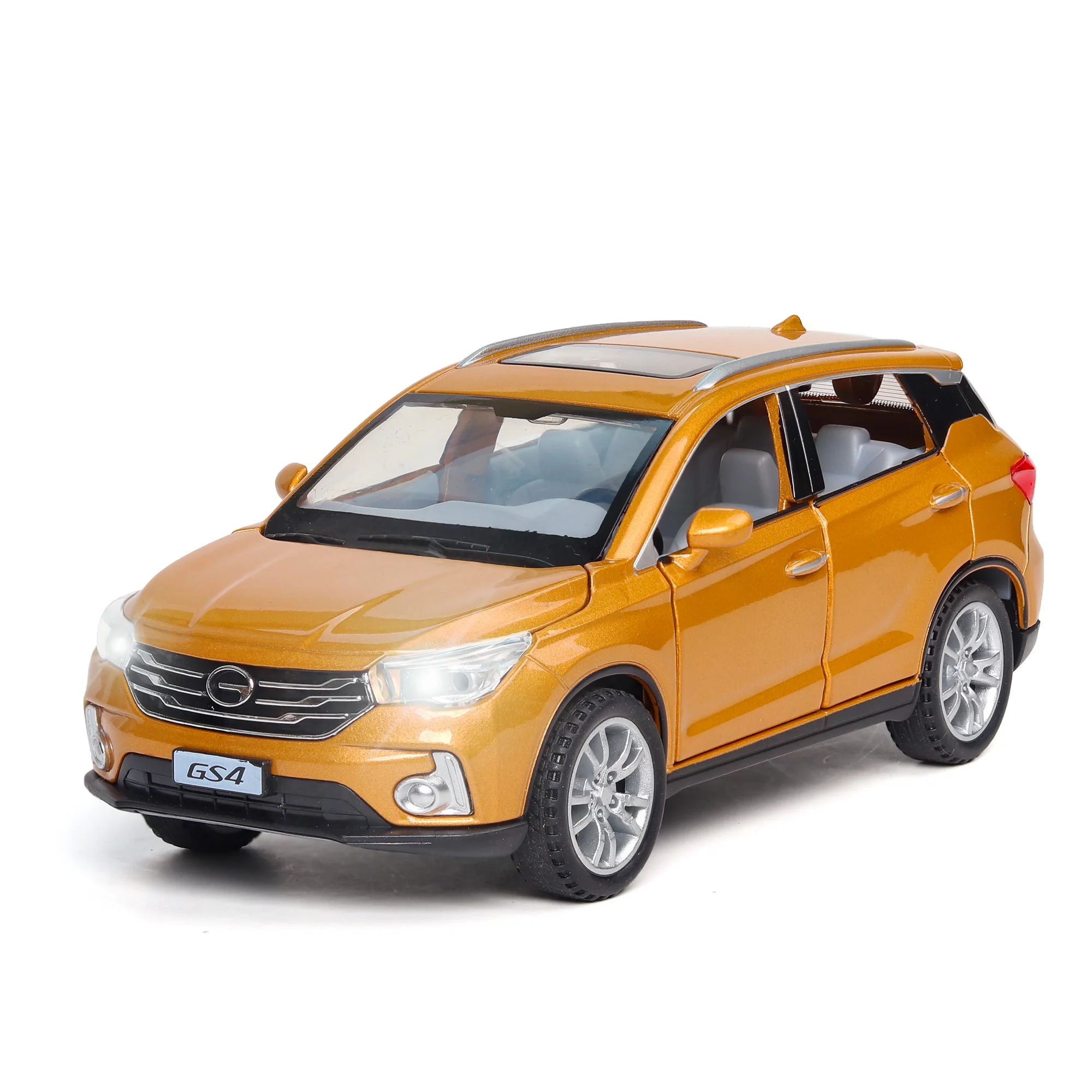 1:32 high simulation Trumpchi GS4 alloy off-road vehicle model six open door pull back sound light toy car for children gift toy
1:32 high simulation Trumpchi GS4 alloy off-road vehicle model six open door pull back sound light toy car for children gift toy