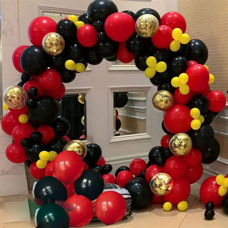 

203pcs DIY Red Black Ladybug Latex Balloons Garland Arch Spot Polka Dot Party Baloons Theme Birthday Party Decor Supply Globos