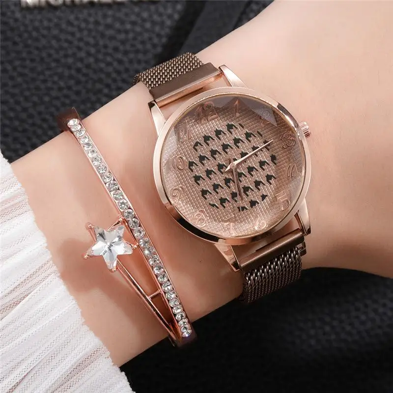 Лидер продаж 2020 модные женские часы с сетчатым браслетом на магнитной застежке