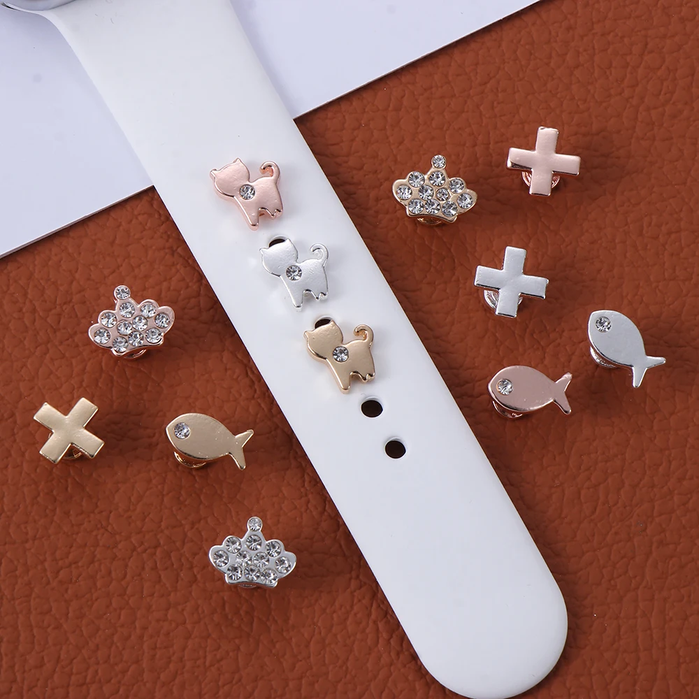 3 Pcs Silicone Strap Decorative for Apple Watch Metal Creativity Cute Cat Fish Rivet Accessories for Watch Wristbelt Charms
3 Pcs Silicone Strap Decorative for Apple Watch Metal Creativity Cute Cat Fish Rivet Accessories for Watch Wristbelt Charms