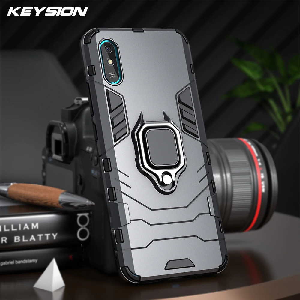 Ударопрочный армированный чехол KEYSION для Xiaomi Redmi 9A 9C кольцевая подставка бампер