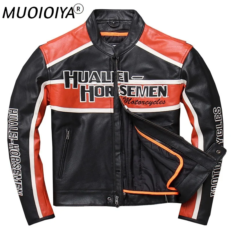 Мужская мотоциклетная кожаная куртка, куртка из натуральной воловьей кожи с 3D вышивкой, байкерские куртки для верховой езды, зимние пальто ...
Мужская мотоциклетная кожаная куртка, куртка из натуральной воловьей кожи с 3D вышивкой, байкерские куртки для верховой езды, зимние пальто ...