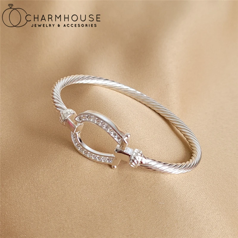 Pure Silver 925 Bracelets & Bangles For Women U Clasp Zirconia Cuff Bangle Wristband Pulseira Femme Trendy Jewelry Accesories
Pure Silver 925 Bracelets & Bangles For Women U Clasp Zirconia Cuff Bangle Wristband Pulseira Femme Trendy Jewelry Accesories