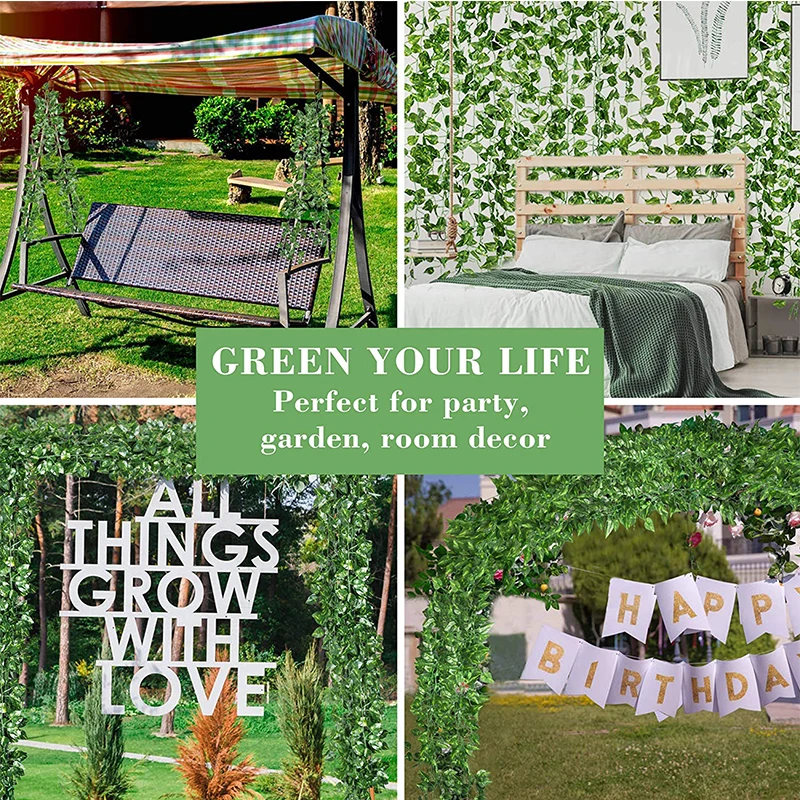 24pcs Fake Ivy Leaves Artificial Vines Plants Rattan Hanging Plants Greenery Garland for Home Garden Wedding Party Wall Decor
24pcs Fake Ivy Leaves Artificial Vines Plants Rattan Hanging Plants Greenery Garland for Home Garden Wedding Party Wall Decor