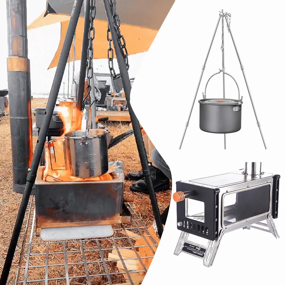 Portable Camping Tent Wood Burning Stove With Chimney Outdoor Bonfire Tripod For Fire Pot Cookware Picnic Heating Firewood Stove
Portable Camping Tent Wood Burning Stove With Chimney Outdoor Bonfire Tripod For Fire Pot Cookware Picnic Heating Firewood Stove