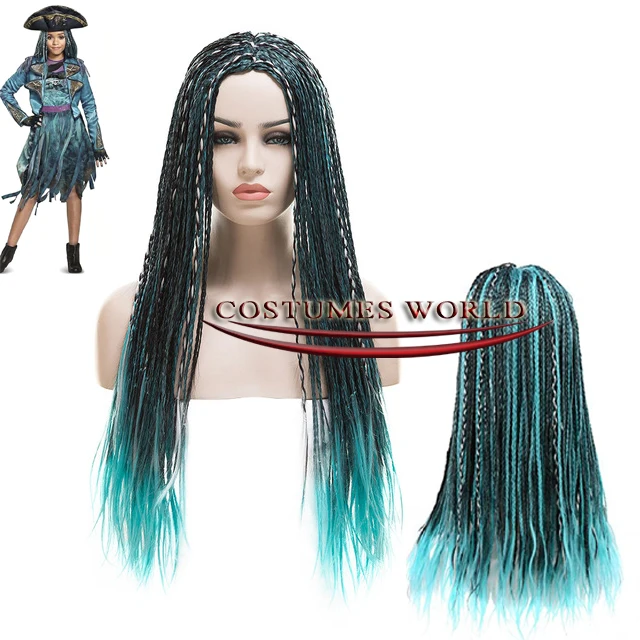 Descendants Cosplay Uma Ursula Wig 3 Tones Blue Grey Mix Black Uma Braids Long Heat-resistant Synthetic Hair Halloween Party Wig 
Descendants Cosplay Uma Ursula Wig 3 Tones Blue Grey Mix Black Uma Braids Long Heat-resistant Synthetic Hair Halloween Party Wig