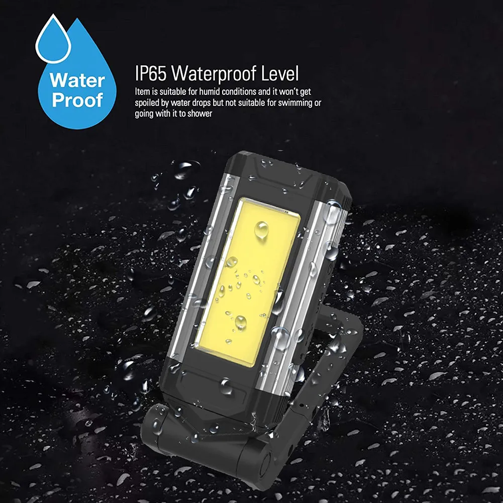 COB Lighting Camping Lamp Emergency Lighting LED Flashlight Plastic ABS + Aluminum Shell Sliver/ Red
