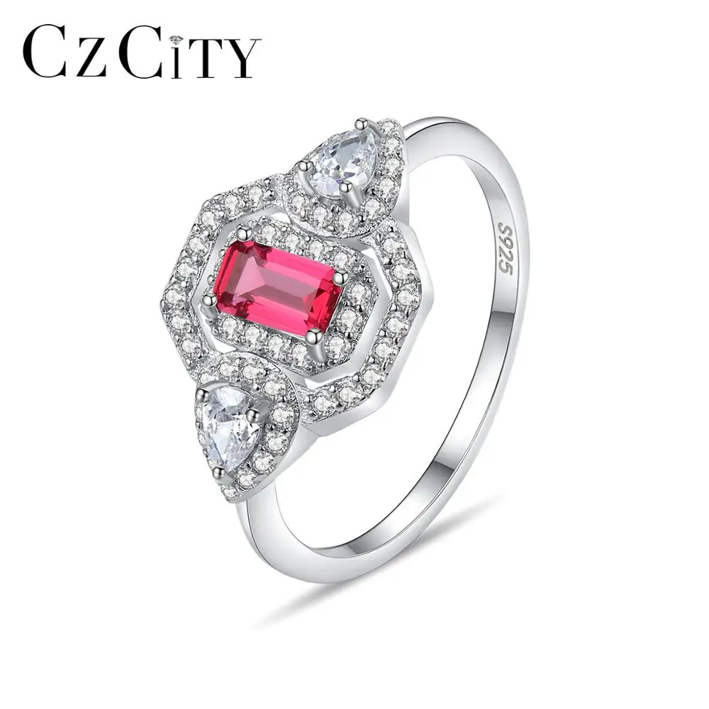 CZCITY Simple Ruby Ring for Women Real 925 Sterling Silver Red Gemstone Promise Rings Fine Jewelry Wedding Christmas Gifts SR598
CZCITY Simple Ruby Ring for Women Real 925 Sterling Silver Red Gemstone Promise Rings Fine Jewelry Wedding Christmas Gifts SR598