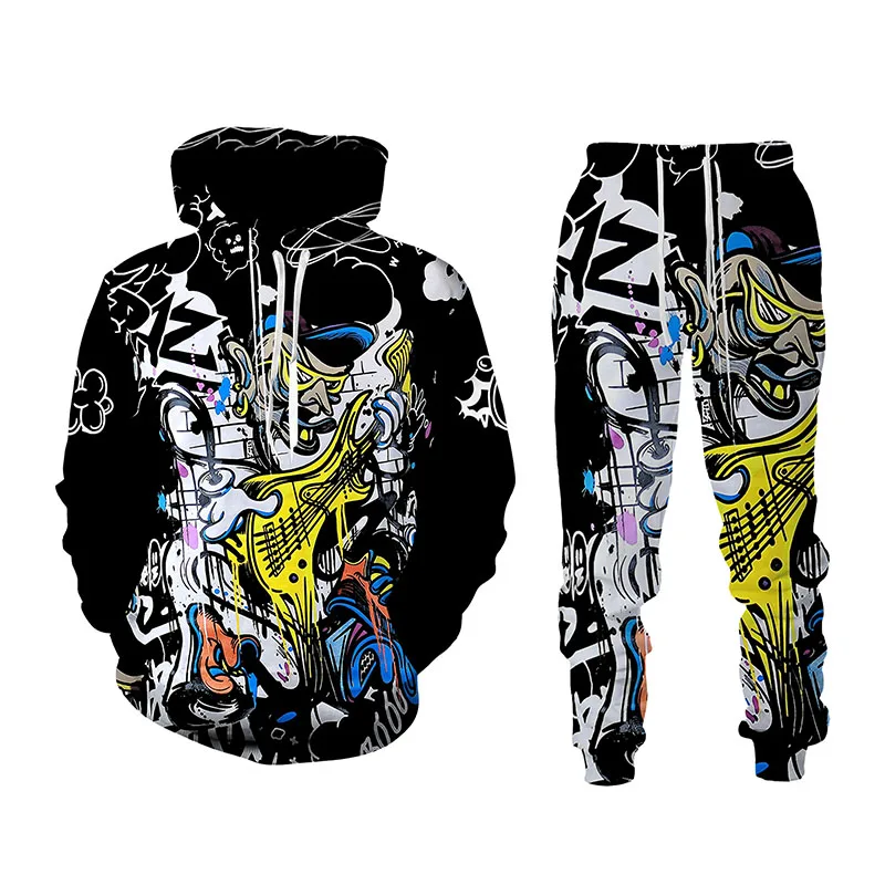 Autumn Winter 3D Art Graffiti Printed Men's Hooded Sweater Set Men's Sportswear Tracksuit Long Sleeve Men's Clothing Suit
Autumn Winter 3D Art Graffiti Printed Men's Hooded Sweater Set Men's Sportswear Tracksuit Long Sleeve Men's Clothing Suit