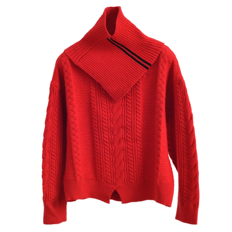 Sweater 2020 new women's loose fit, soft and lazy wind, thickened with neckline design, red base coat
Sweater 2020 new women's loose fit, soft and lazy wind, thickened with neckline design, red base coat