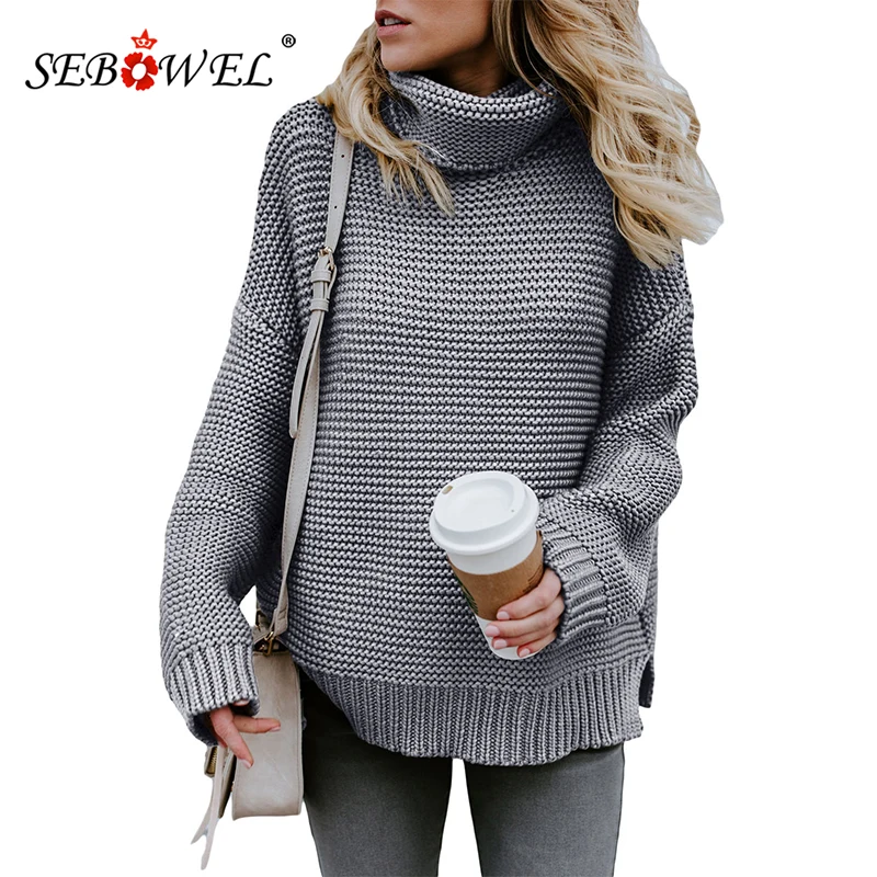 SEBOWEL Warm Casual Long Sleeve Women Sweater Solid Loose Chunky Lady Knit Pullover Turtleneck Sweaters Female Cardigans Tops XL
SEBOWEL Warm Casual Long Sleeve Women Sweater Solid Loose Chunky Lady Knit Pullover Turtleneck Sweaters Female Cardigans Tops XL