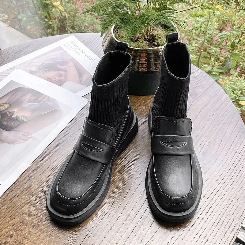 Botas Mujer All-match New Street Autumn Casual Short Boots Loafers Harajuku Style Socks Boots Women's Boots 35-40 Size
Botas Mujer All-match New Street Autumn Casual Short Boots Loafers Harajuku Style Socks Boots Women's Boots 35-40 Size