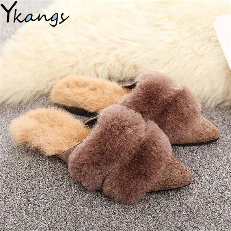 New Winter Pointed Furry Women's Slippers Korean Indoor Warm Fluffy Ladies Plush Slippers Fashion Plus Cotton Non-slip Flat Shoe
New Winter Pointed Furry Women's Slippers Korean Indoor Warm Fluffy Ladies Plush Slippers Fashion Plus Cotton Non-slip Flat Shoe