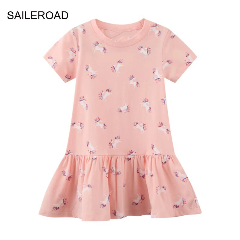 SAILEROAD 2-7 Years Baby Rainbow Unicorn Girls Cotton Dress Princess Short Sleeves Dresses Children Summer Clothing for Kids
SAILEROAD 2-7 Years Baby Rainbow Unicorn Girls Cotton Dress Princess Short Sleeves Dresses Children Summer Clothing for Kids