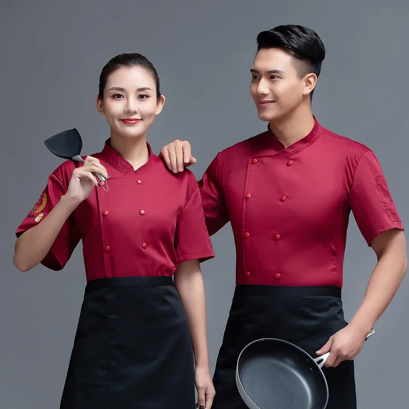 2020 Rushed Waiter Uniform Avental Chef Overalls Short Sleeve Men Hotel Barbecue Kitchen Canteen Workwear Uniform Breathable
2020 Rushed Waiter Uniform Avental Chef Overalls Short Sleeve Men Hotel Barbecue Kitchen Canteen Workwear Uniform Breathable